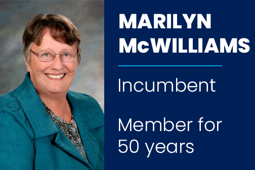 Marilyn McWilliams, Incumbent, Member for 50 years